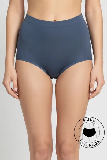 Buy Zivame High Rise Full Coverage Tummy Tucker Hipster Panty - Vintage Indigo